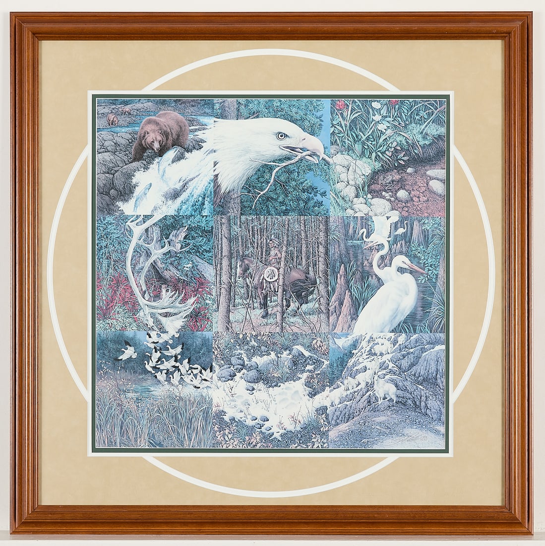 Bev Doolittle "Sacred Circle" Print S/N: Bev Doolittle (American, b. 1947). Color offset lithograph on paper titled "Sacred Circle," 1991. Pencil signed and numbered 11903/40192 along the lower right.(Print) Sight; height: 23 in x width: 23