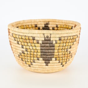 Hopi Polychrome Coiled Pictorial Basket