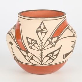 Irene Herrera Zia Pueblo Polychrome Pottery Jar