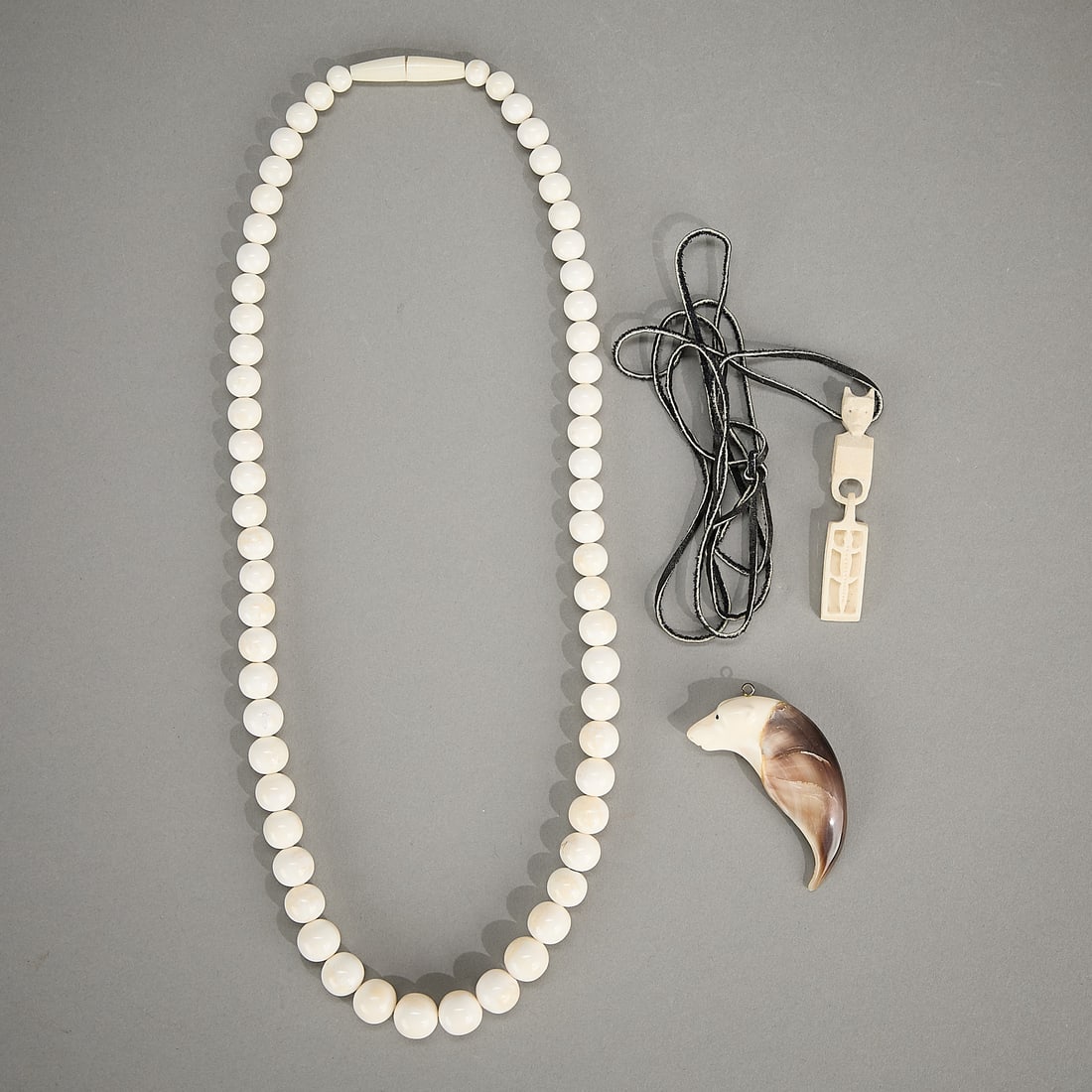 3 Pcs Carved Yupik & Inuit Jewelry (1 of 3)