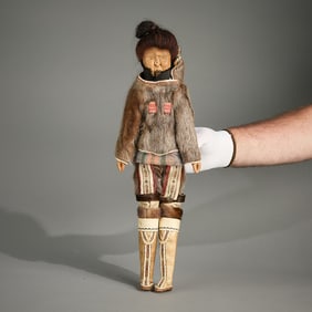 Greenlandic Inuit Carved Wood Kalaallit Doll