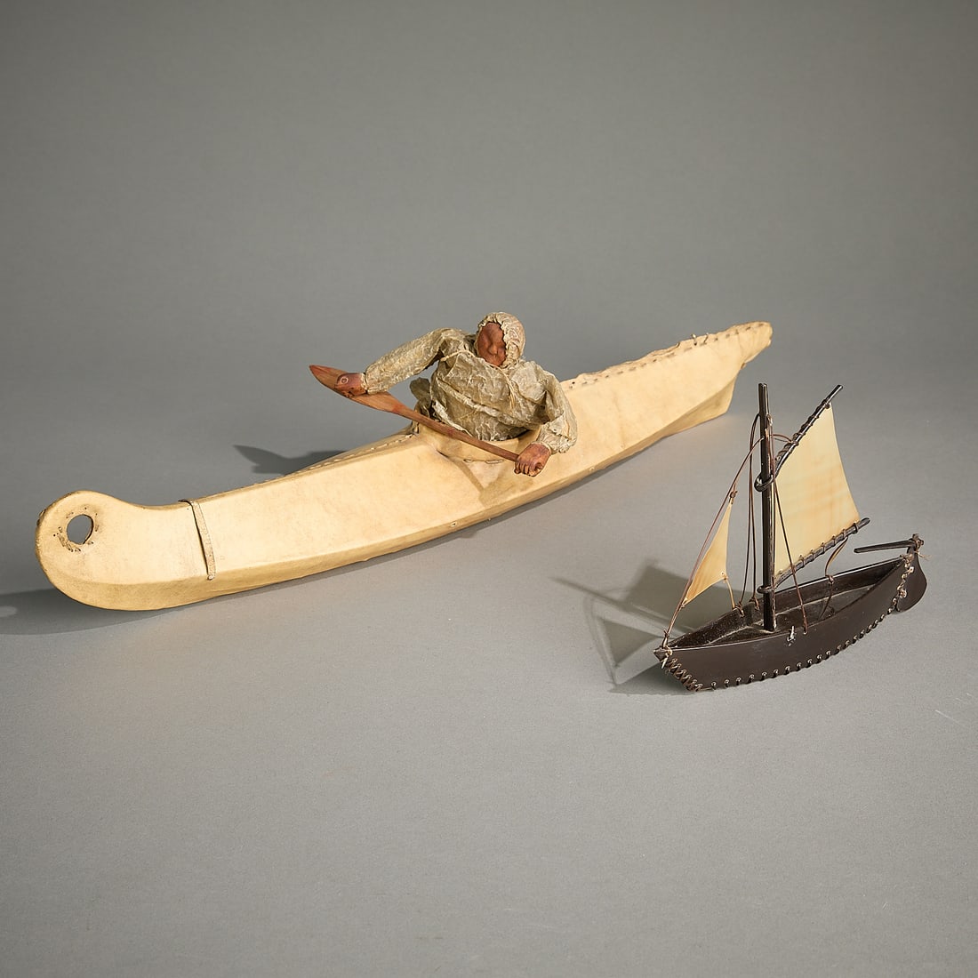 2 Yupik Alaskan & Kalaallit Inuit Model Boats (1 of 4)