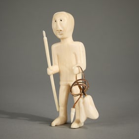 20th c. Inuit Kulusuk Carved Hunter Figure