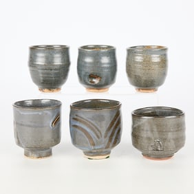 6 Warren MacKenzie Studio Pottery Cups - Marked
