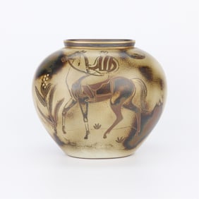 Nylund for Rorstrand Flambe Horse & Jockey Vase