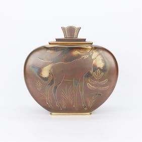 Large Nylund for Rorstrand Unik Moose Flambe Urn