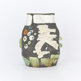 20th c. Gilbert Portanier Abstract Ceramic Vase
