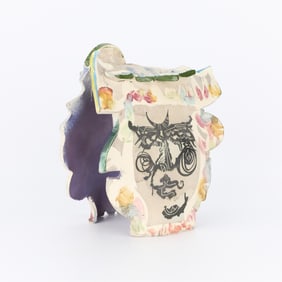 Portanier Abstract Ceramic Toro Sculpture 1989