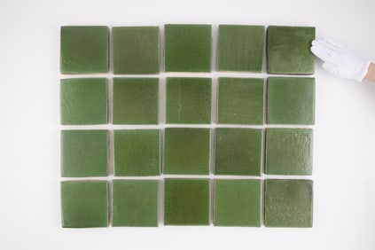 Grp 20 Green 6"x6" Grueby Tiles