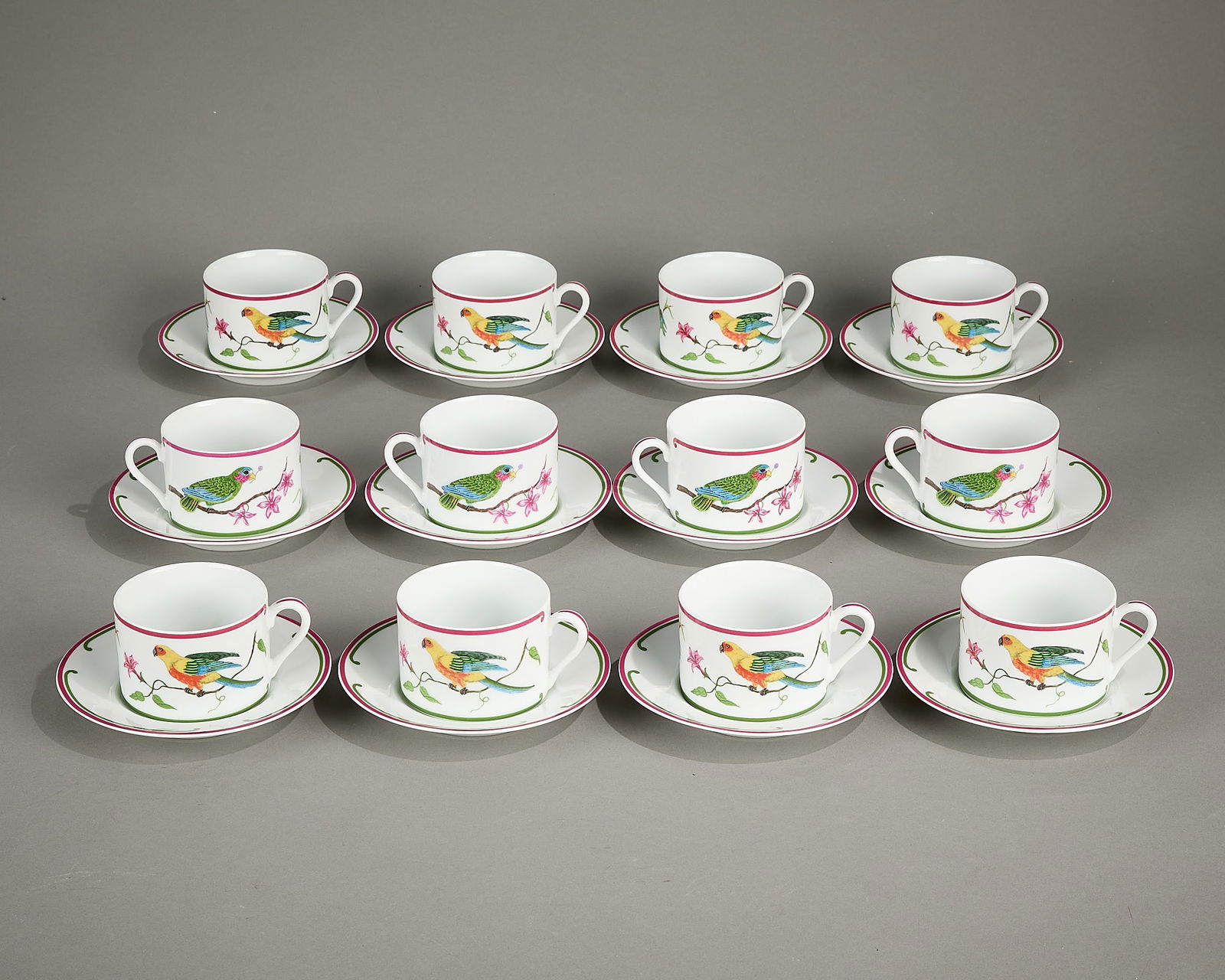 26 Pc Lynn Chase Parrots of Paradise Cups & Plates (1 of 9)