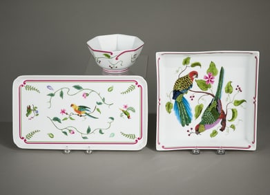 3 Lynn Chase Parrots of Paradise Servingware