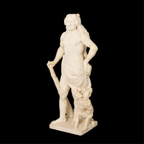 19th c. Neoclassical Marble Roman Warrior Figure