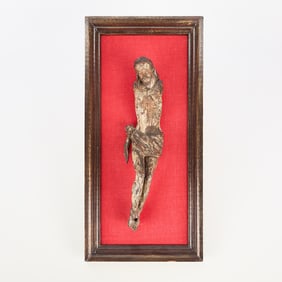 Spanish Colonial Polychrome Christ Santos Figure
