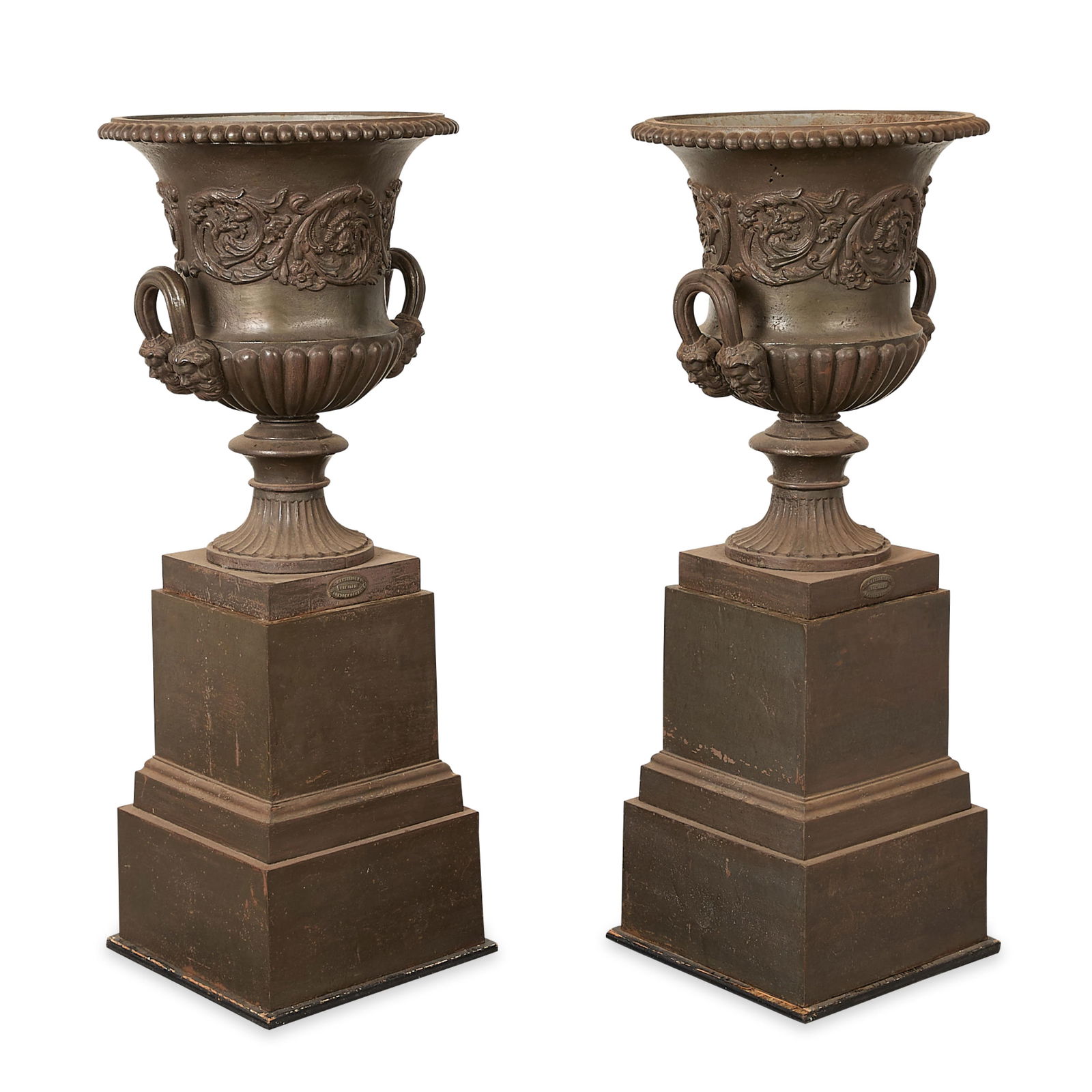 Pr 19th c. Handyside Cast Iron Campagna Urns (1 of 8)
