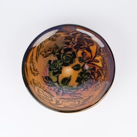 Eva Englund "Muraya" Graal Glass Rose Charger 1990
