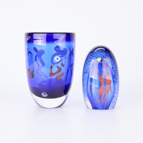 2 Carlos Pebaque "Unik" Studio Glass Items