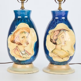 2 Marcello Fantoni Mid-Century Ceramic Lamps