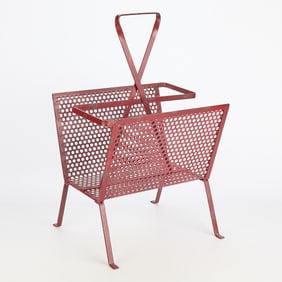 Style of Mathieu Mategot MCM Metal Magazine Rack