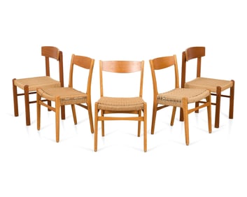 5 Mid-Century Danish Style Dining Chairs