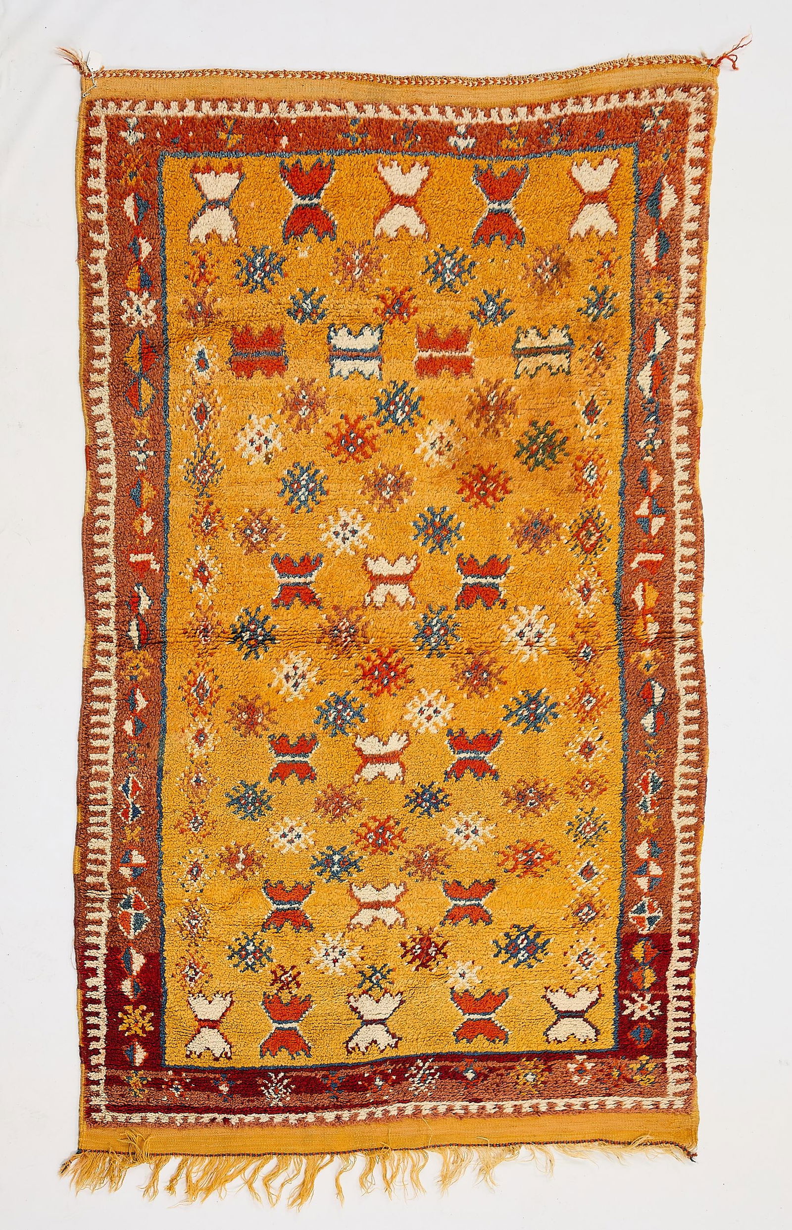 20th c. Moroccan High Atlas Wool Rug 7'7"x4'5" (1 of 5)