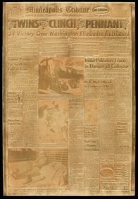 Minneapolis Tribune Morning Print Plate 9/27/1965
