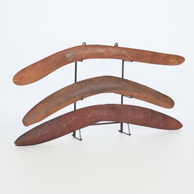 3 Aboriginal Western Australian Wooden Boomerangs