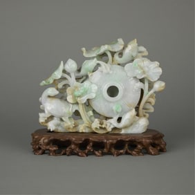 Vintage Chinese Jadeite Carving w/ Turtle & Fish