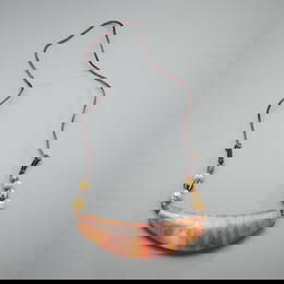 Ancient Asian Silk Road Agate & Gold Necklace