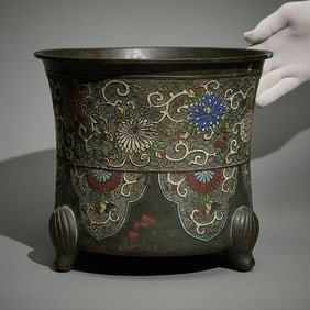 Chinese Bronze Champleve Jardiniere