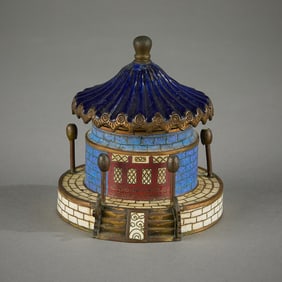 Chinese Cloisonne "Temple of Heaven" Inkwell