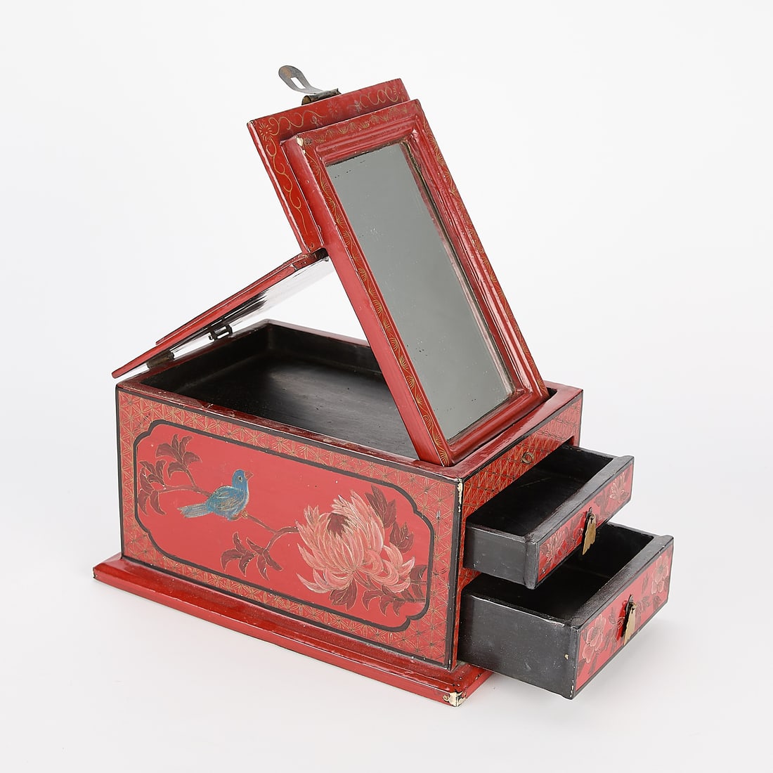 20th c. Chinese Lacquered Wood Jewelry Vanity Case (1 of 5)