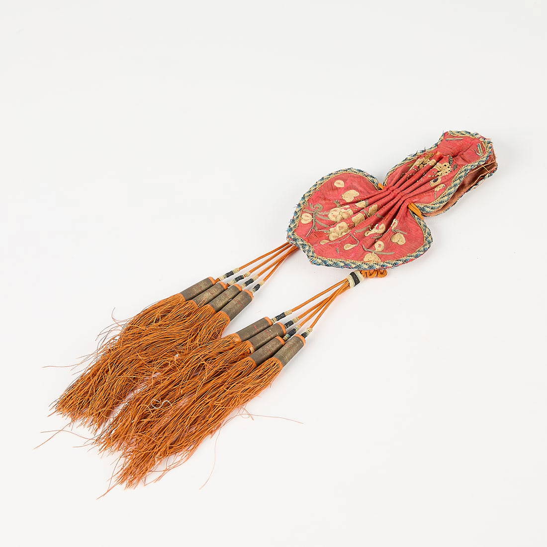 Chinese Qing Embroidered Silk Incense Pouch