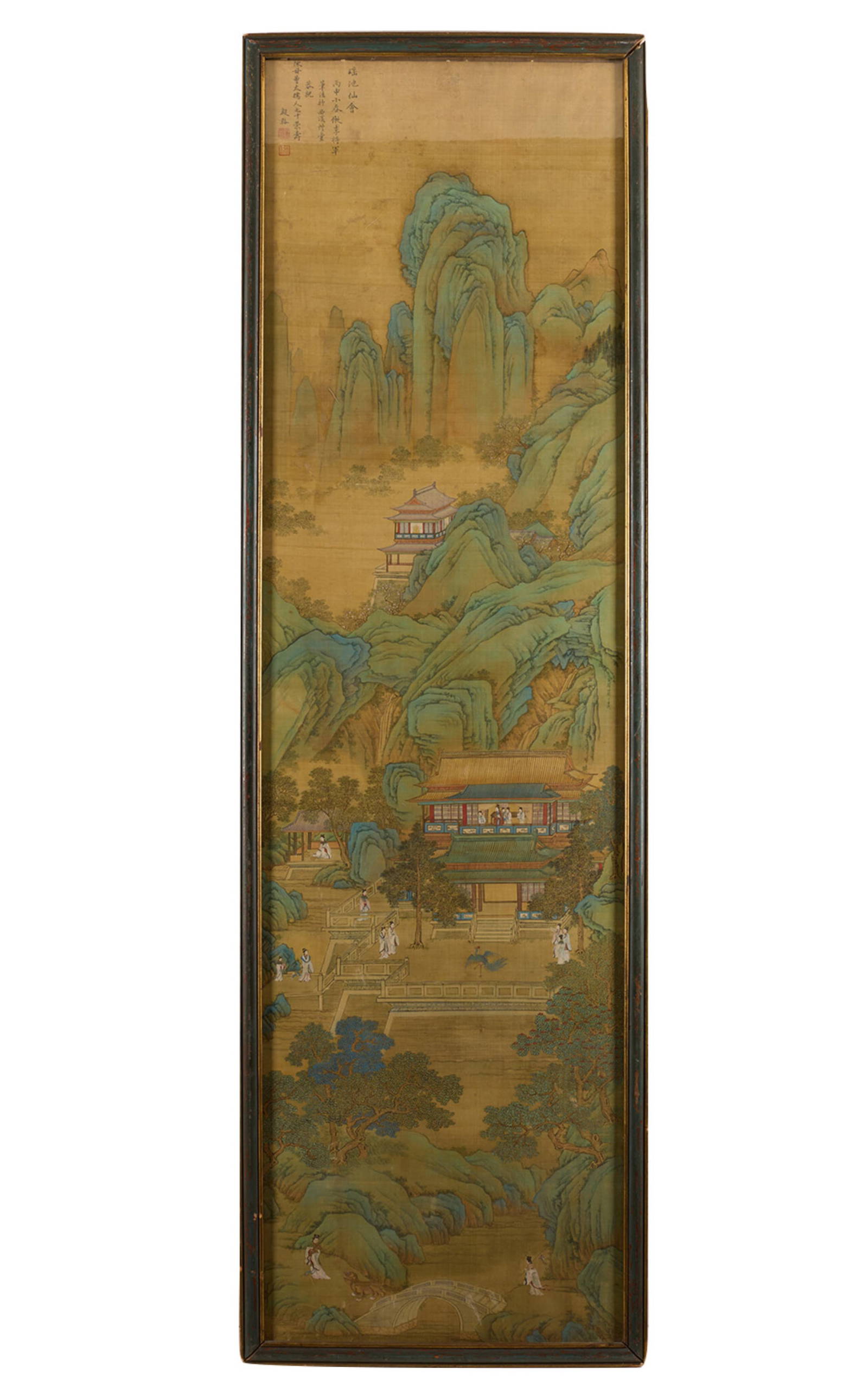 Large Chinese Qing Dynasty Ink on Silk Painting