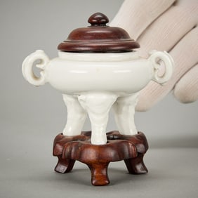 Chinese Blanc de Chine Tripod Elephant Censer