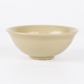 Chinese Incised Celadon Ceramic Tea Bowl