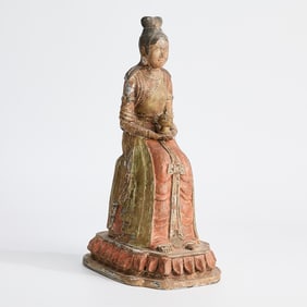 Chinese Terracotta Ceramic Temple Shrine Figure