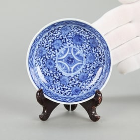 Chinese Qing Blue & White Porcelain Dish