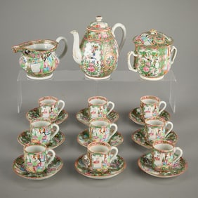 Set 21 19th c. Chinese Famille Rose Dishes