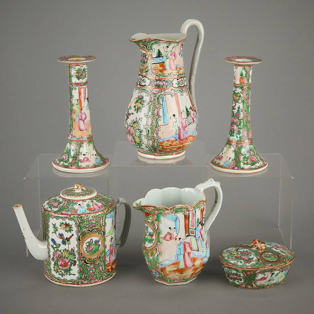 6 19th c. Chinese Famille Rose Tableware