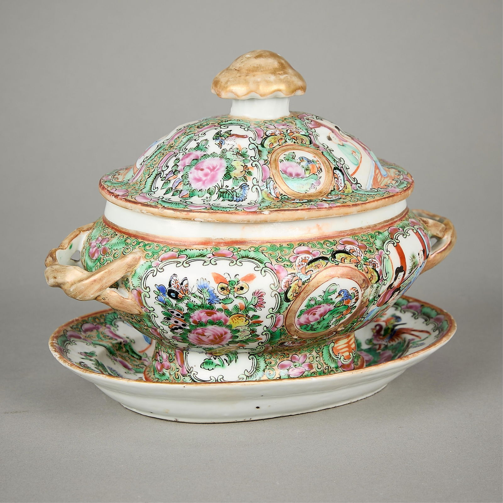 19th c. Chinese Famille Rose Tureen & Undertray (1 of 5)