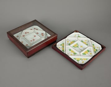 2 Chinese Export Porcelain Sweet Meat Serving Sets