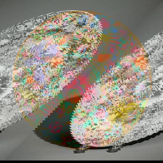 Chinese Imperial Guangxu Millefleur Porcelain Dish