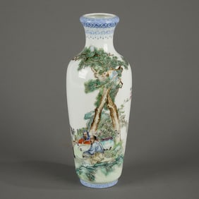 20th c. Chinese PRC Porcelain Figural Vase