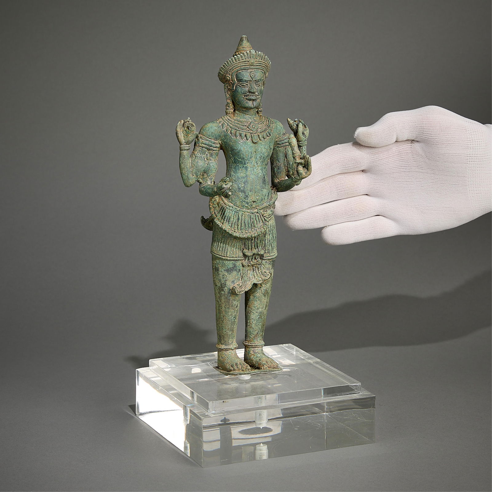 Antique Khmer Bronze Bodhisattva Figure (1 of 5)