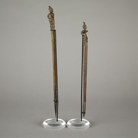 2 Antique Burmese Bronze Tattoo Needles
