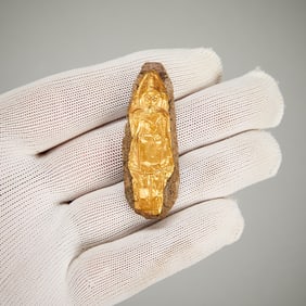 Southeast Asian Terracotta & Repousse Gold Plaque