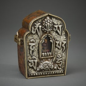 Small Tibetan Traveling Votive Gau Box Shrine