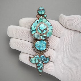 Tibetan Silver & Turquoise Pendant