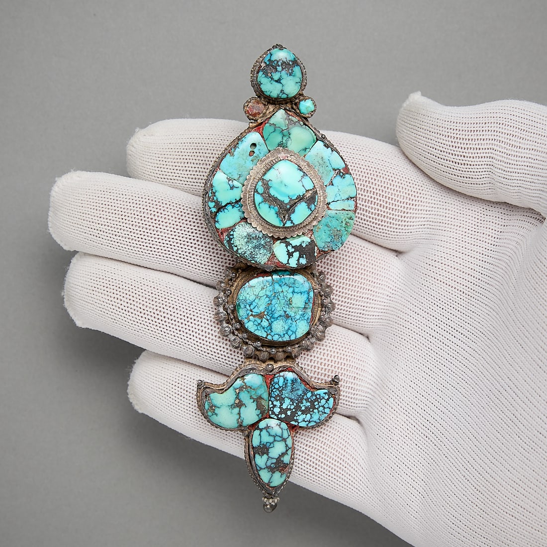 Tibetan Silver & Turquoise Pendant (1 of 4)