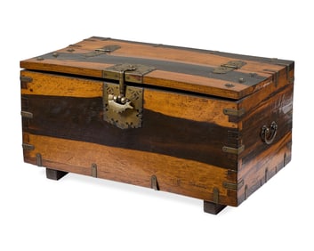 Korean Persimmon Wooden Bandaji Wedding Chest